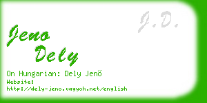 jeno dely business card