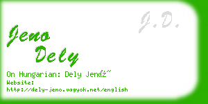 jeno dely business card